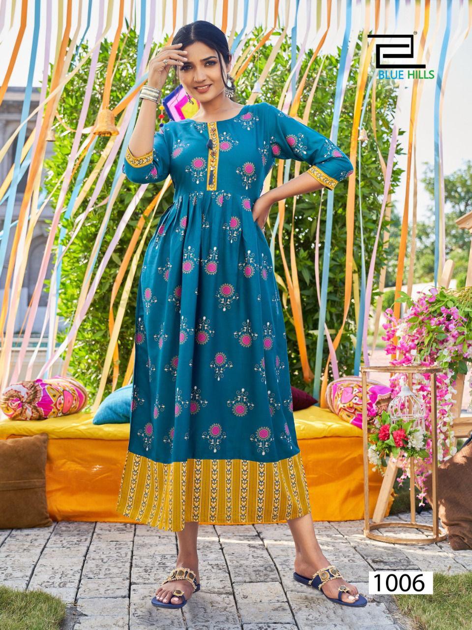 Blue Hills Khwaab 3 Fancy Party Wear Rayon Long Anarkali Kurti Collection