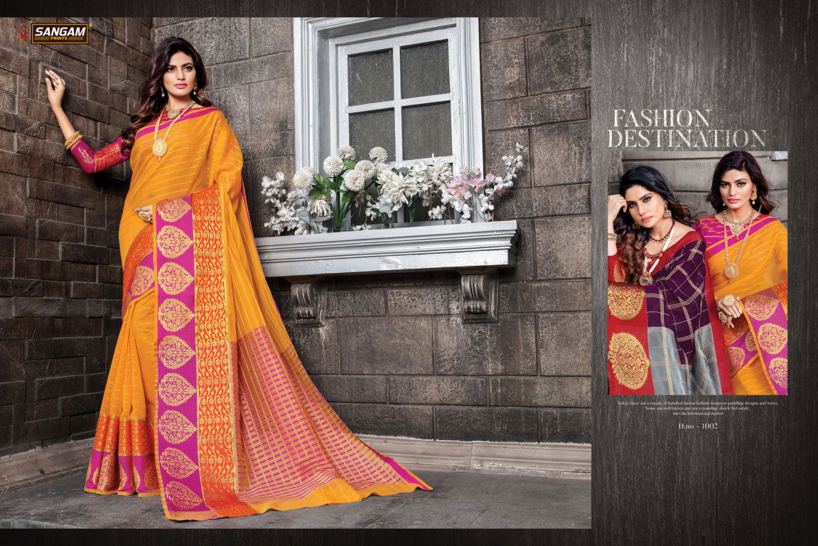 Sangam Swarnamukhi Fancy Latest Designer Festive Wear Cotton Printed Sarees Collection
