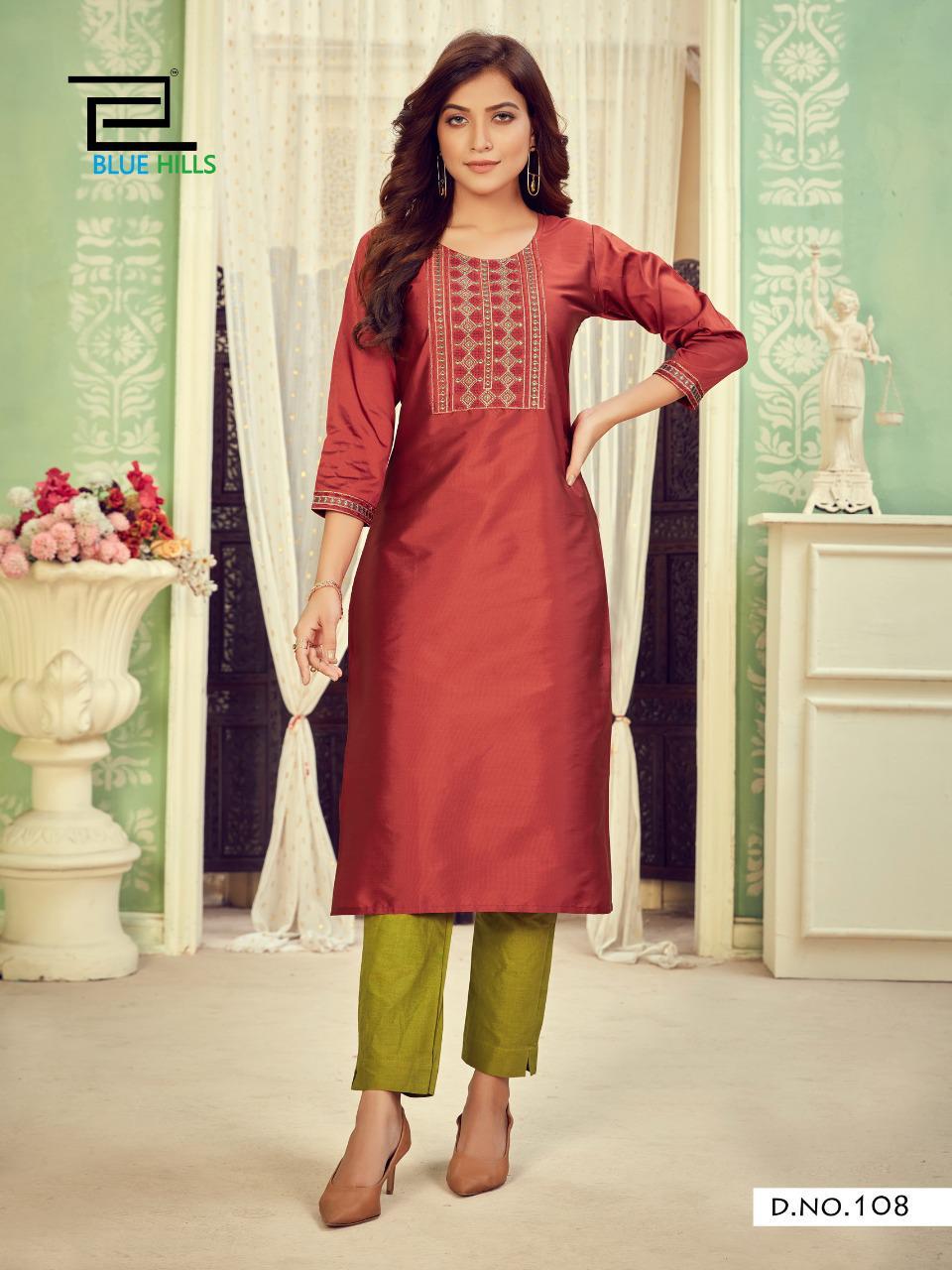 BLUE HILLS SOLID VOL 3 Ethnic Wear Cotton tapeta neck Embroidery Kurti