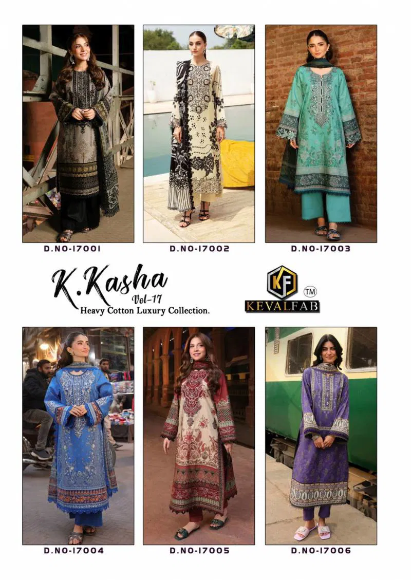 Keval K Kasha Vol 17 Heavy Cotton Dress Material Wholesale Market Surat
