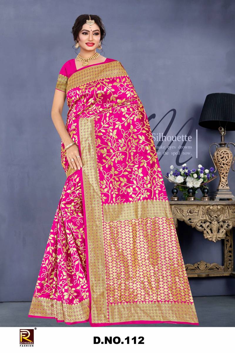 Ronisha 112 Traditional Wear Banarasi Silk Saree Wholesale Clothing Distributors In India