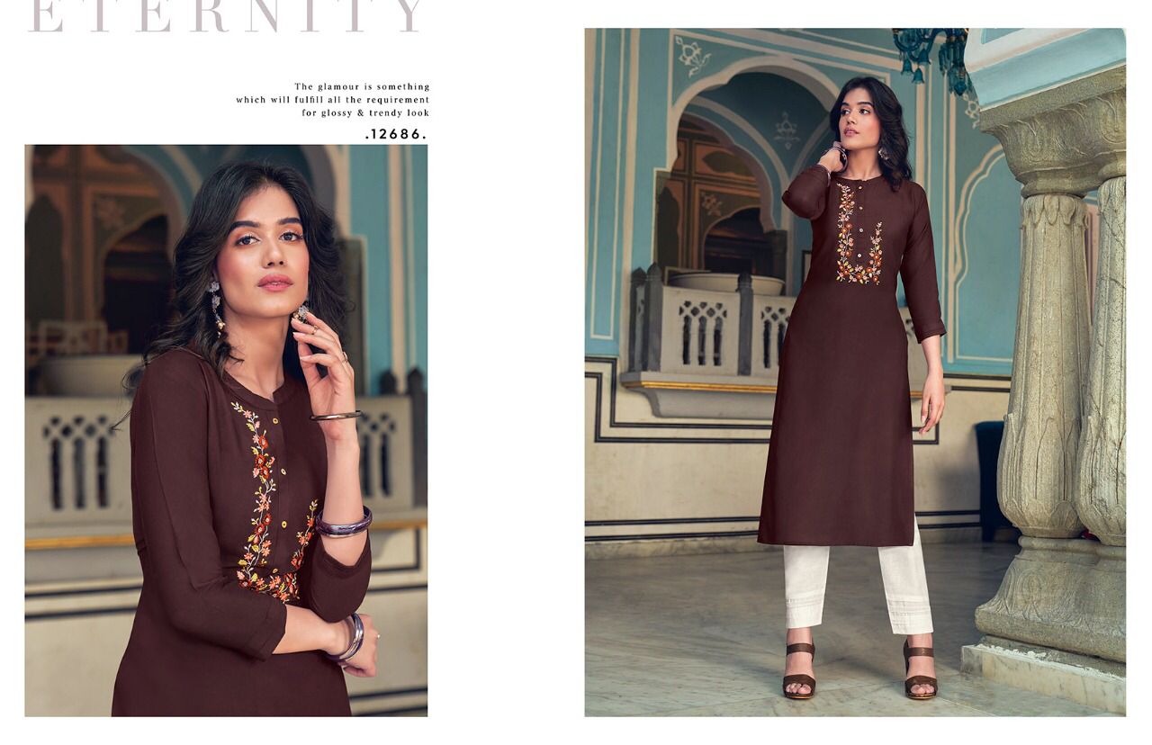 Kalaroop Lily 20 Fancy Wear Embroidery Ethnic Wear Designer Kurtis Collection
