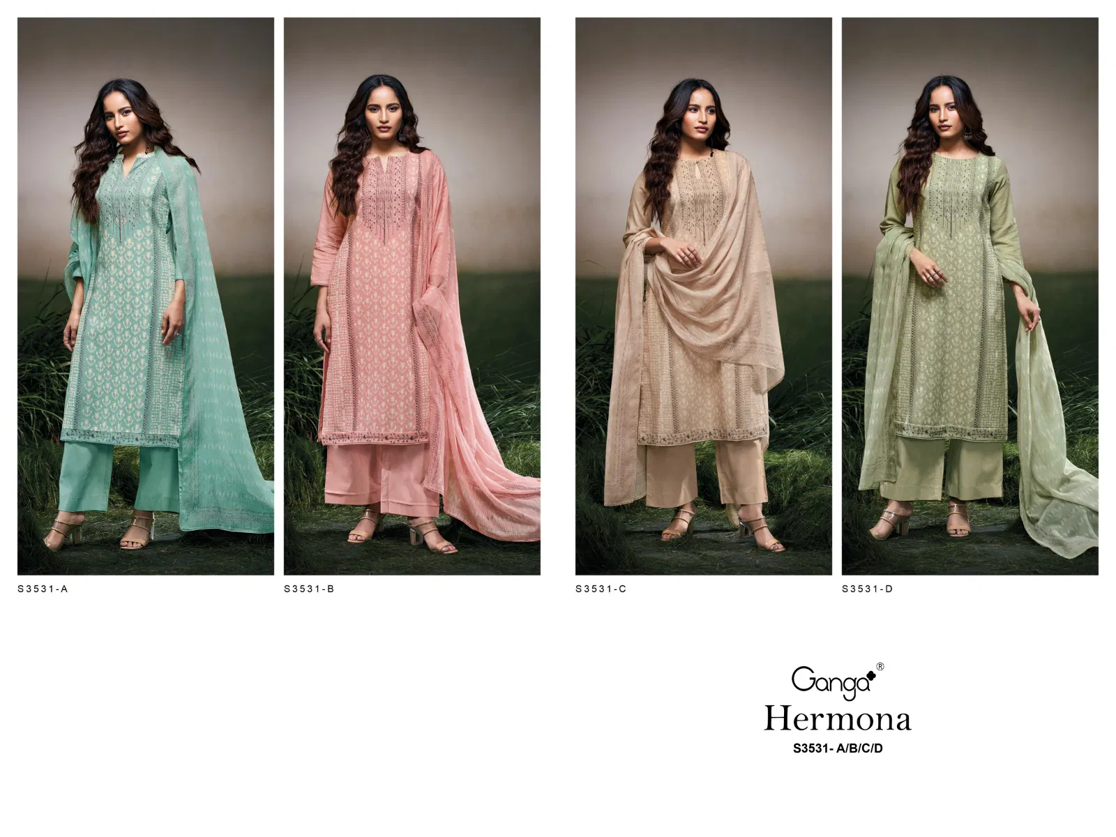 Hermona 3531 By Ganga Cotton Linen Printed Online Salwar Suit Wholesale