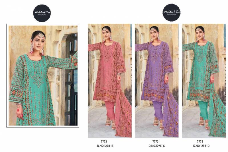 Mehboob Tex 1298 Embroidered Pakistani Salwar Suits Wholesale Suppliers In Mumbai