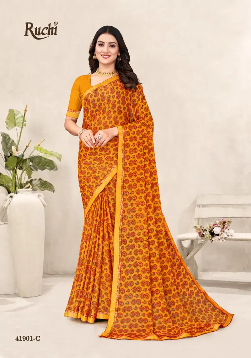 Simayaa Vol 34 By Ruchi Chiffon Daily Wear Saree Exporters In India
