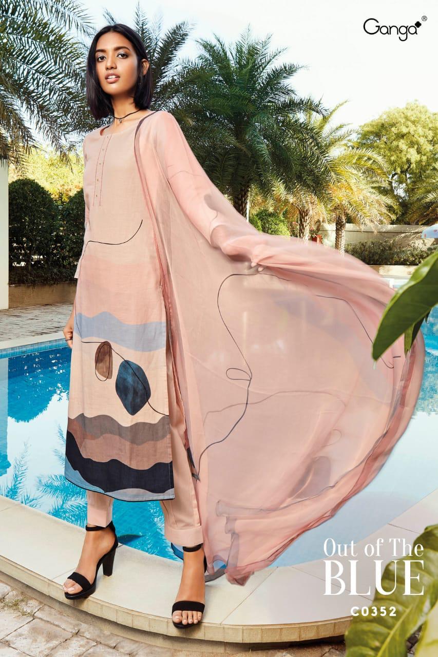 GANGA OUT OF BLUE Latest Fancy Designer Heavy Casual Wear Pure Linen Digital print Salwar Suit Collection