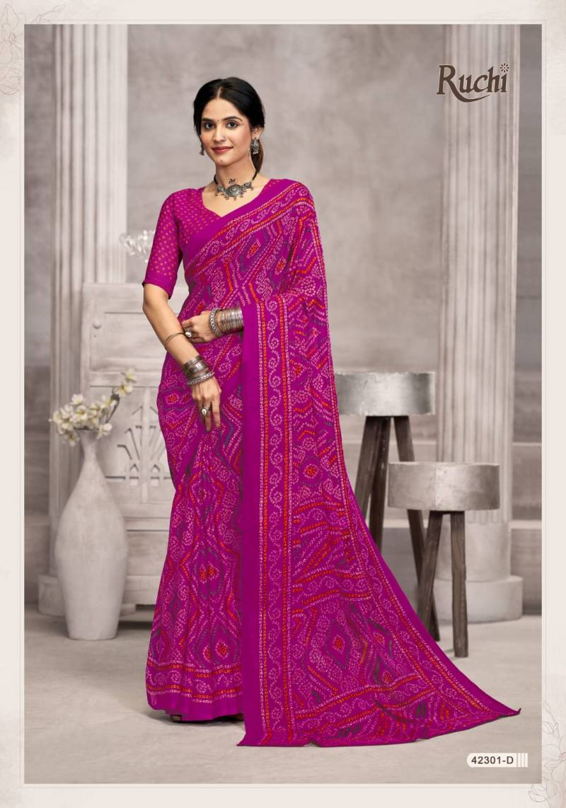 Star Chiffon 194 By Ruchi Printed Chiffon Saree Wholesale Price In Surat