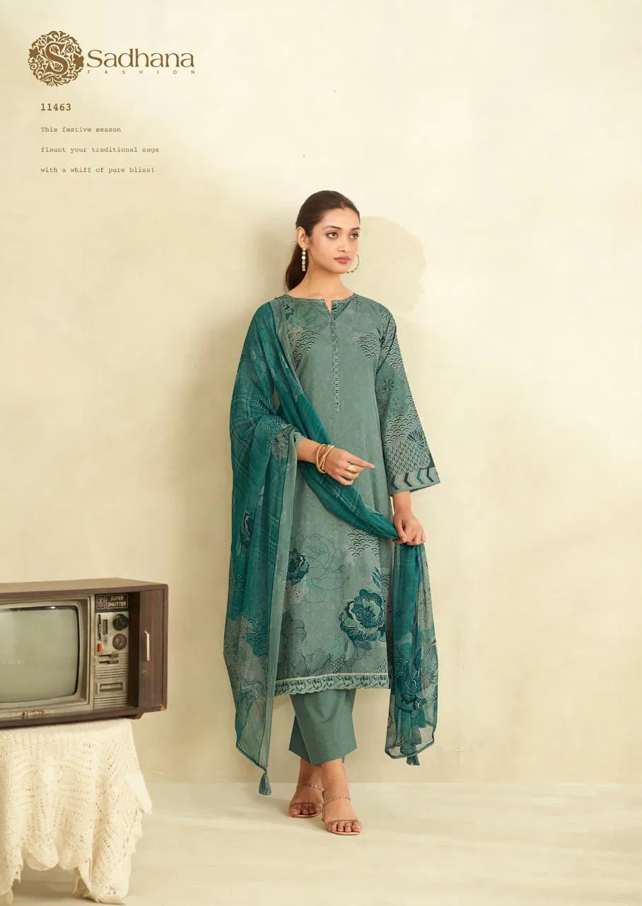 Zinat By Sadhana Lawn Cotton Digital Printed Dress Material Wholesale Online