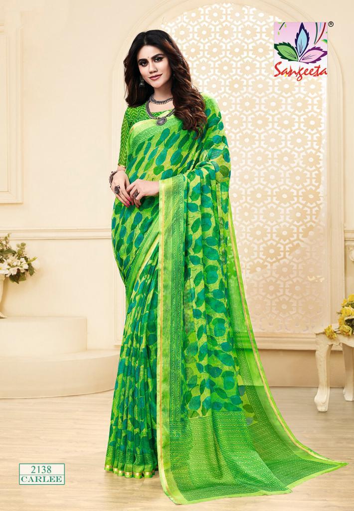 Sangeeta Latest Collection Of Casual Daily Wear Printed Chiffon Saree 