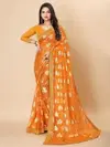 Pan Patta Designer Gold Printed Designer Sarees Wholesale Clothing Suppliers In India