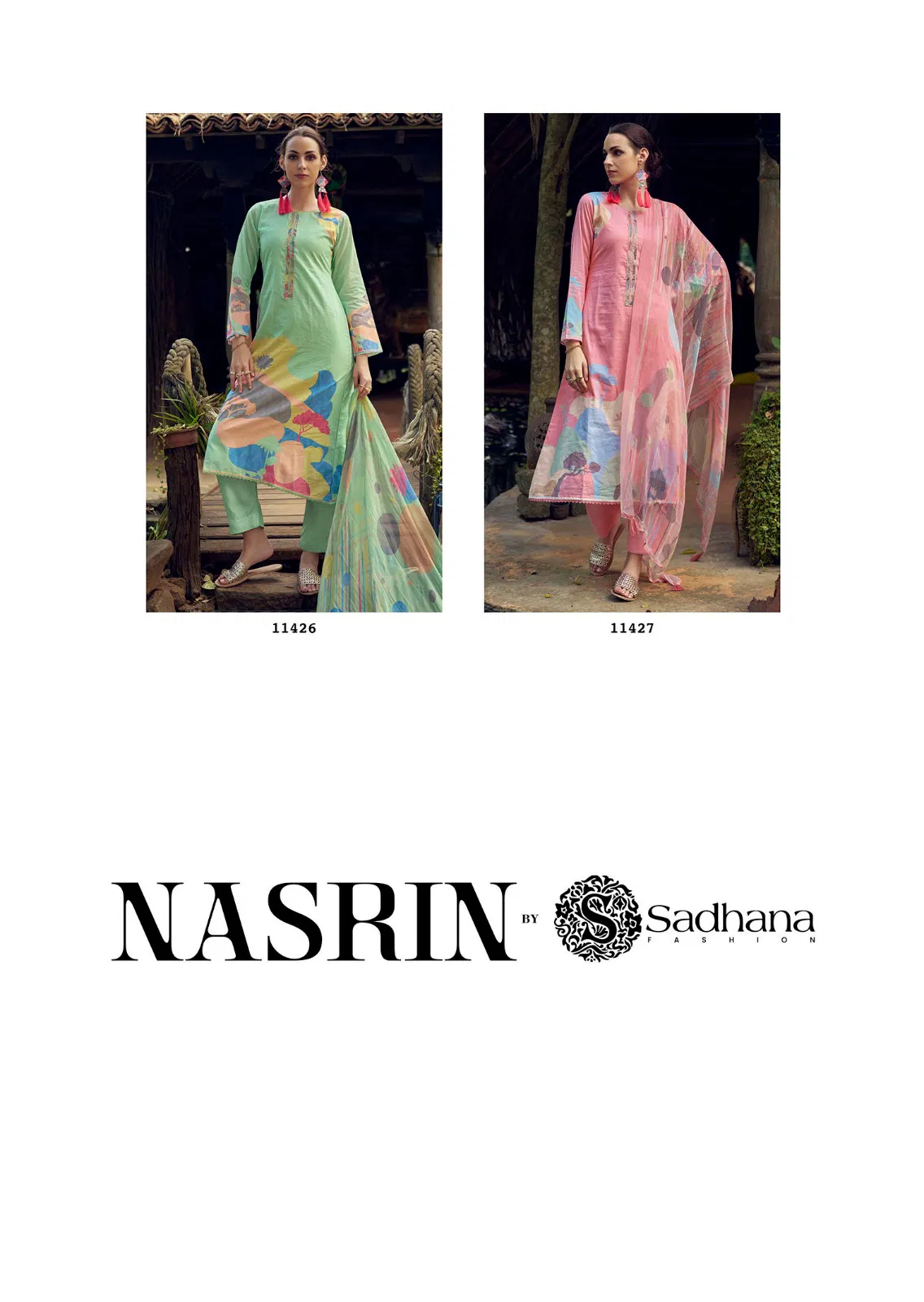 Nasrin By Sadhana Lawn Cotton Digital Printed Dress Material Exporters In India
