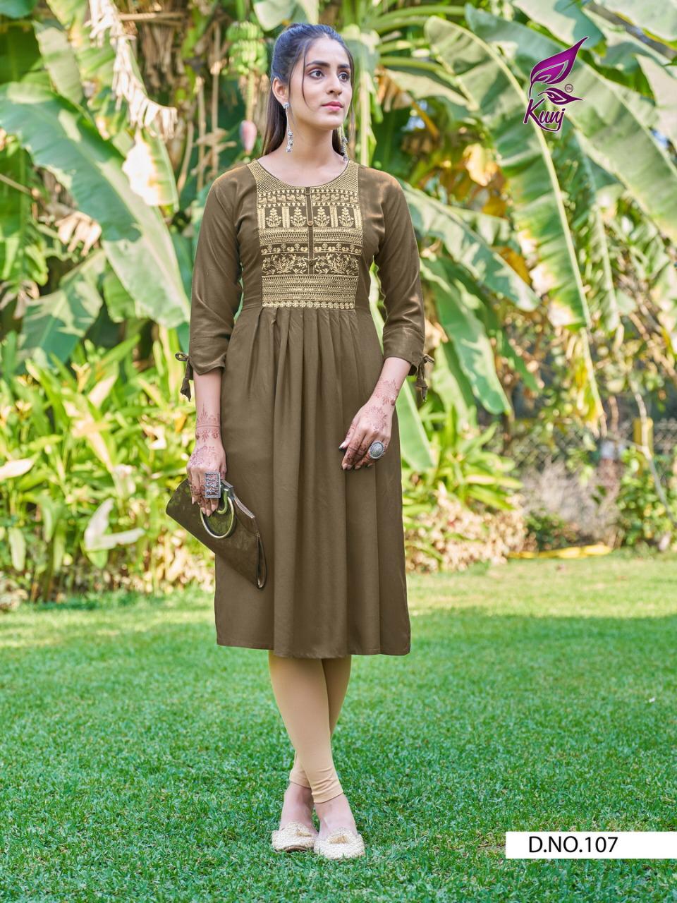 KAVYANSIKA PIXCEL VOL-1 Latest Fancy Designer Heavy Ethnic Wear Rayon Embroidered Kurtis Collection