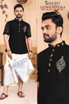 Sangeet Lungi Style 2 Slub Cotton Gold Printed Surat Mens Shirts Wholesale Market