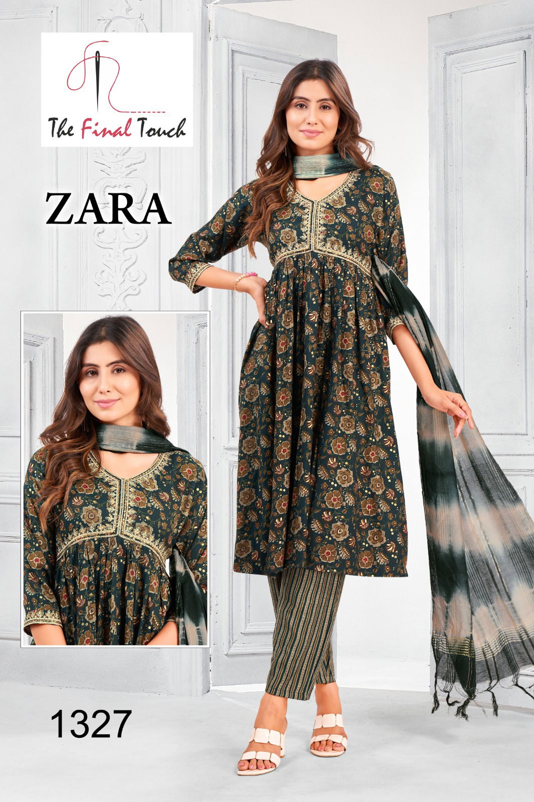 Zara By RR Alia Cut Embroidery Kurti With Bottom Dupatta Catalog