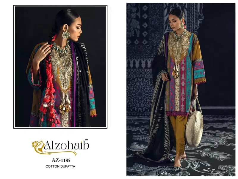 Alzohaib Az 1147 To 1185 Cotton Printed Pakistani Suits Suppliers In India