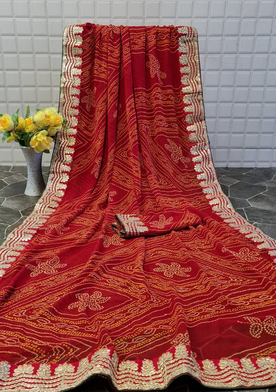 Mahek 4 Latest Designer Heavy Bandhani Printed Georgette Saree Collection 