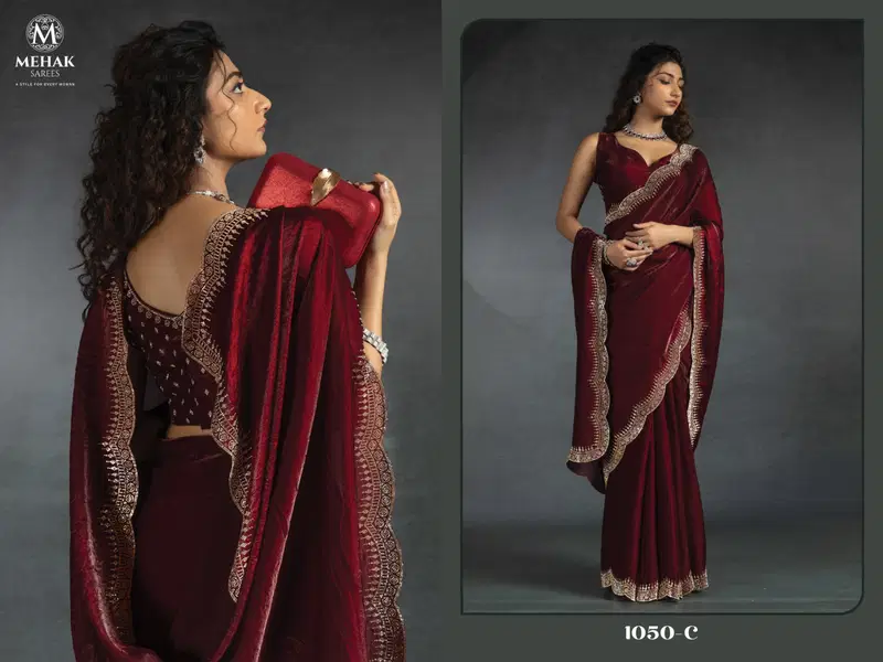Mehek 1050 A To F Two Tone Satin Silk Wedding Wear Saree Wholesalers In Delhi