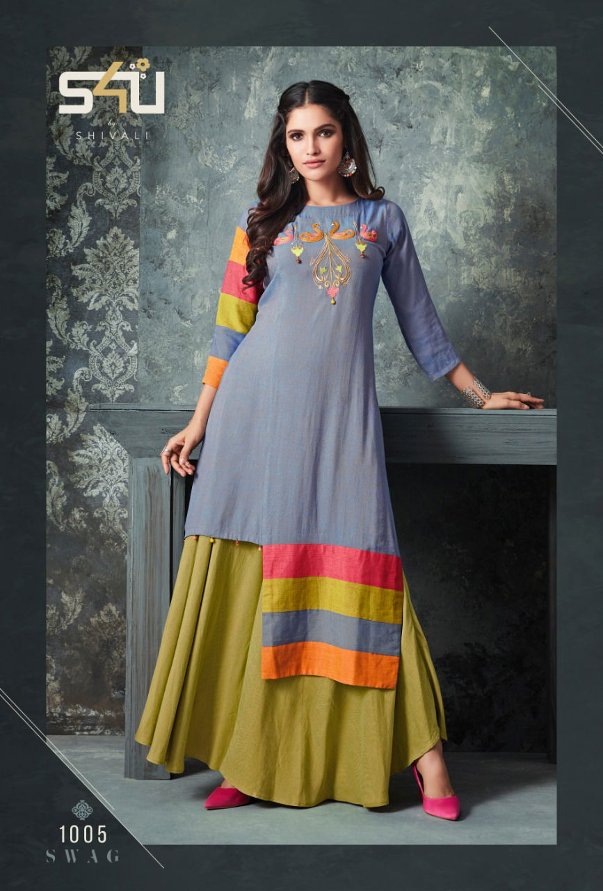 S4U Swag Vol 3 Stylish Killer Silk Party Wear Kurti With Bottom Catalog