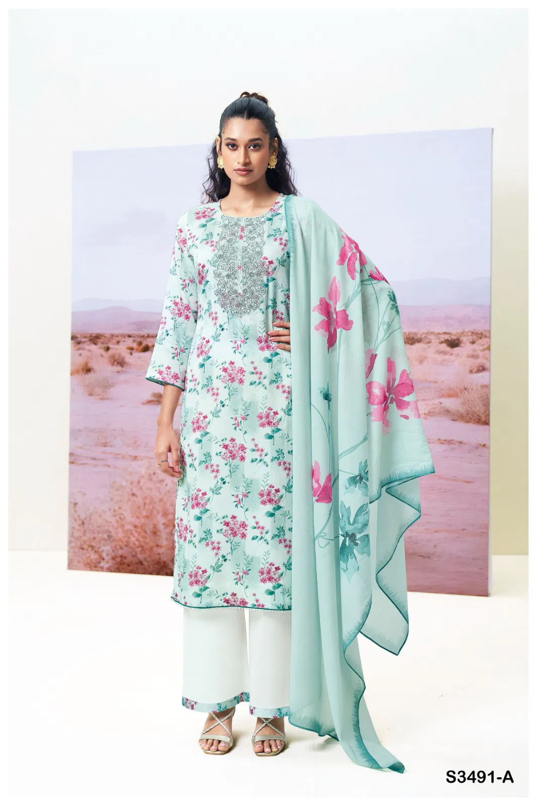 Fazeela 3491 By Ganga Cotton Dobby Printed Salwar Suit Suppliers In India