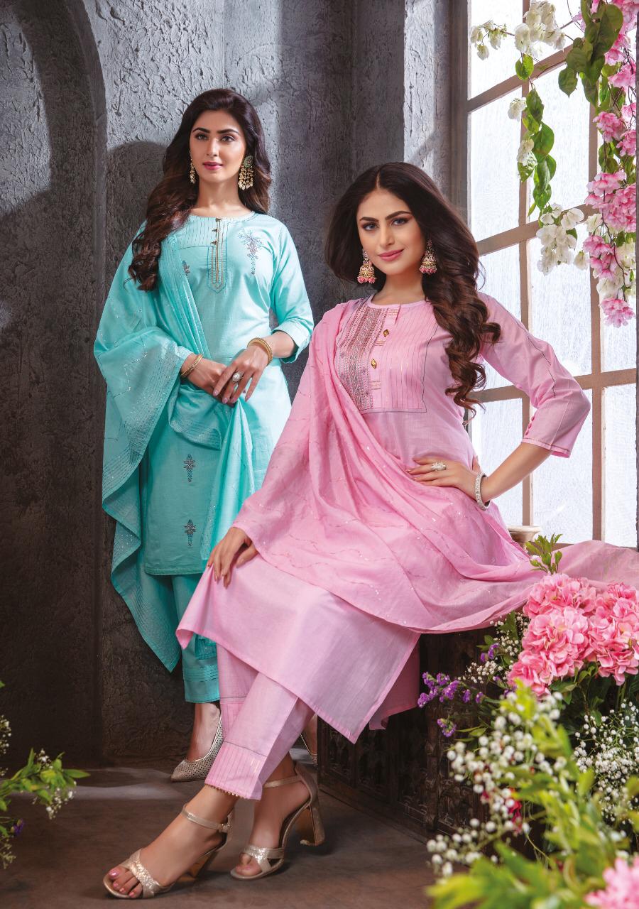 KIANA SUMMER QUEEN Latest Festive Wear Fancy Pure Cotton Lurex Touch  Thread Work Heavy salwar Suit Collection