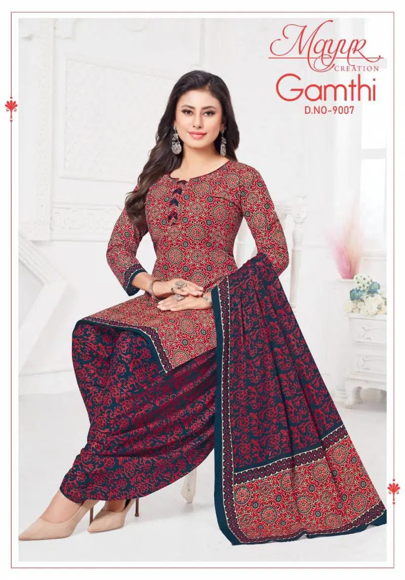 Gamthi Vol 9 By Mayur Cotton Ladies Dress Material Wholesale Market In Surat