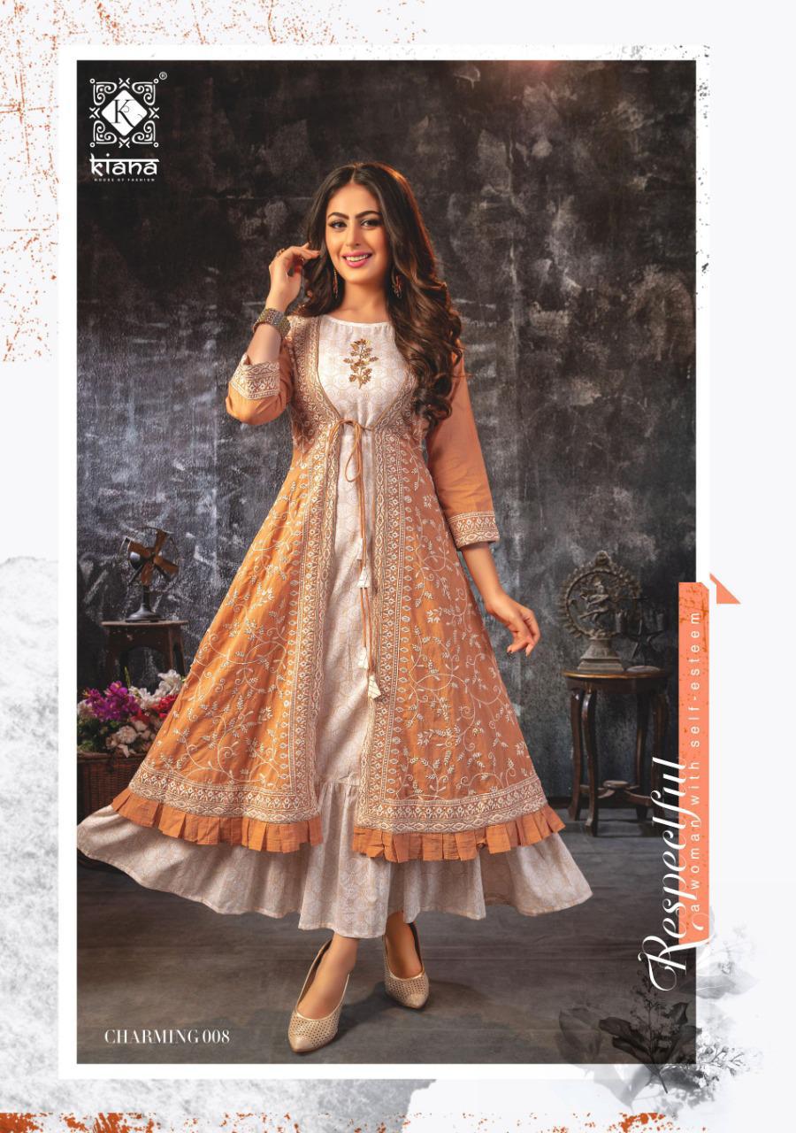 KIANA CHARMING Latest Fancy Wedding Wear Georgette Chanderi Silk and Mal Cotton with Lucknowi work wid sarara pent And dupatta Readymade Collection