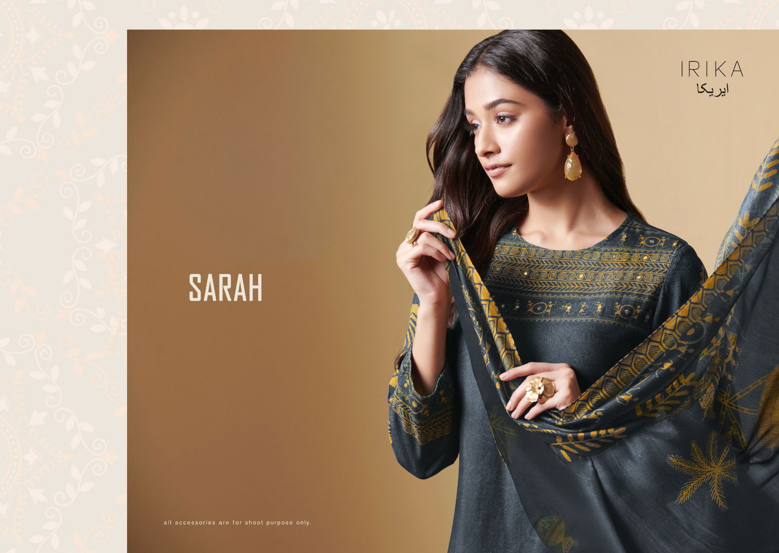 Sarah By Irika Printed Pashmina Dress Material Catalog