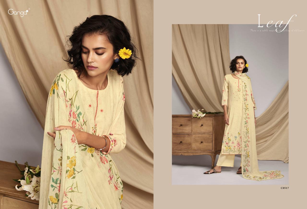 GANGA LEAF Latest Fancy Festive Wear Finest Cotton Linen Printed with Hand Work And Swarovski Work Heavy salwar suit Collection 