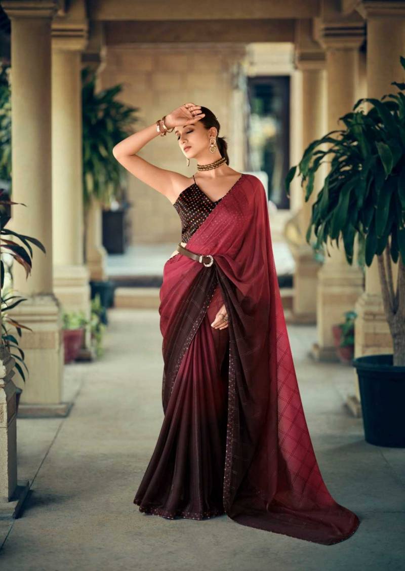 Sanskar Firki Chiffon Weaving Pattern Digital Border Daily Wear Saree Wholesale Online