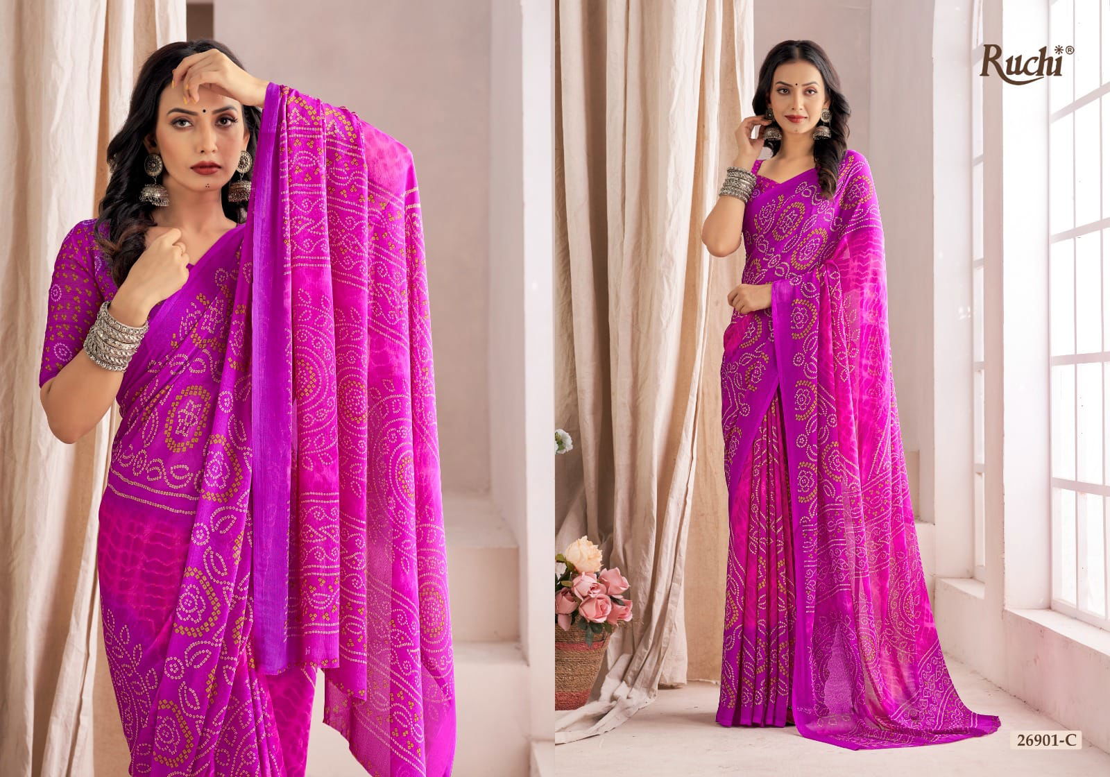 Star Chiffon 137 By Ruchi Bandhani Printed Daily Wear Sarees Catalog
