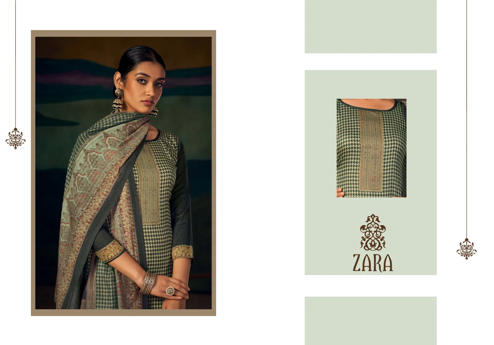 Zara Jam Stain Digital Printed Dress Material Catalog