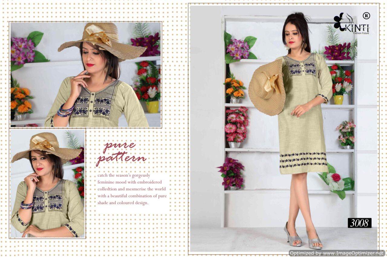 Kinti Morni Exclusive Cotton Slub With Embroidery Work Designer casual Wear Kurti Collection