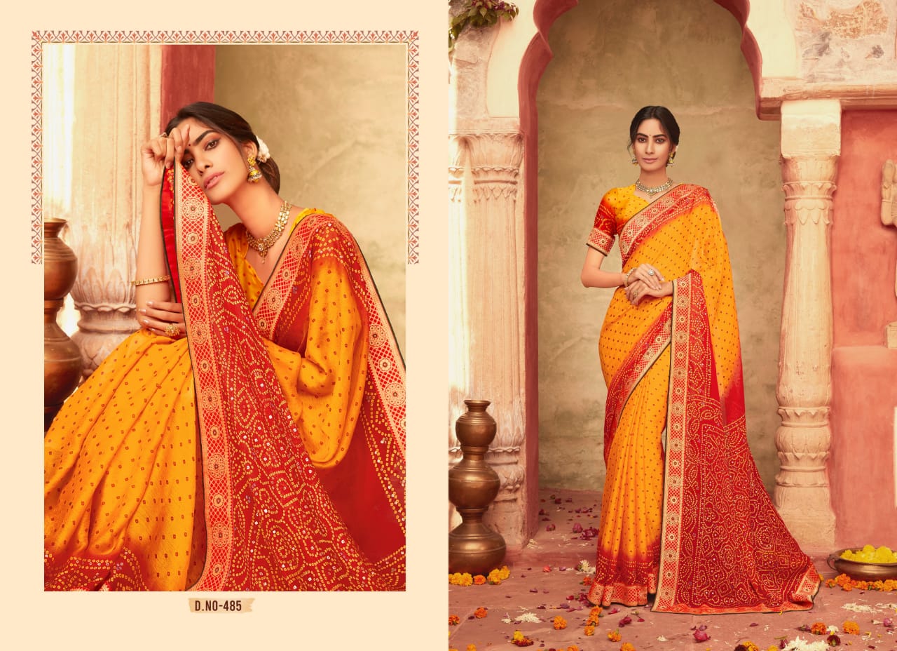 Lt Bandhan Printed Wear Fancy Designer Chiffon Latest Saree Collection
