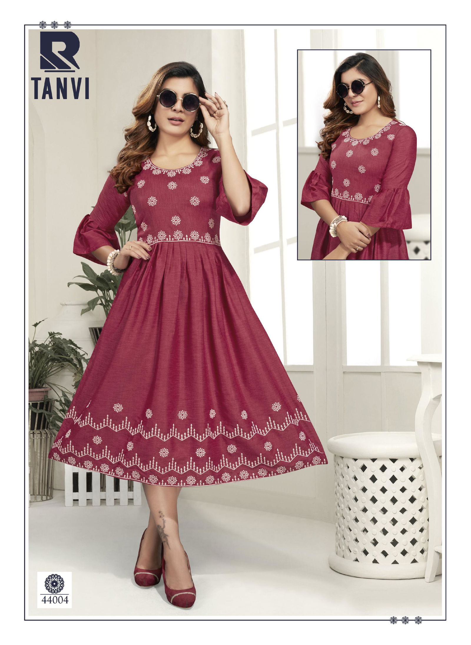 Raashi Tanvi Fancy Ethnic Wear Rayon Designer Anarkali Kurti Collection