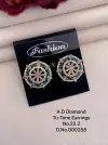 Ad Diamond Silver And Rose Gold Earrings 12 Wholesale Market In Surat