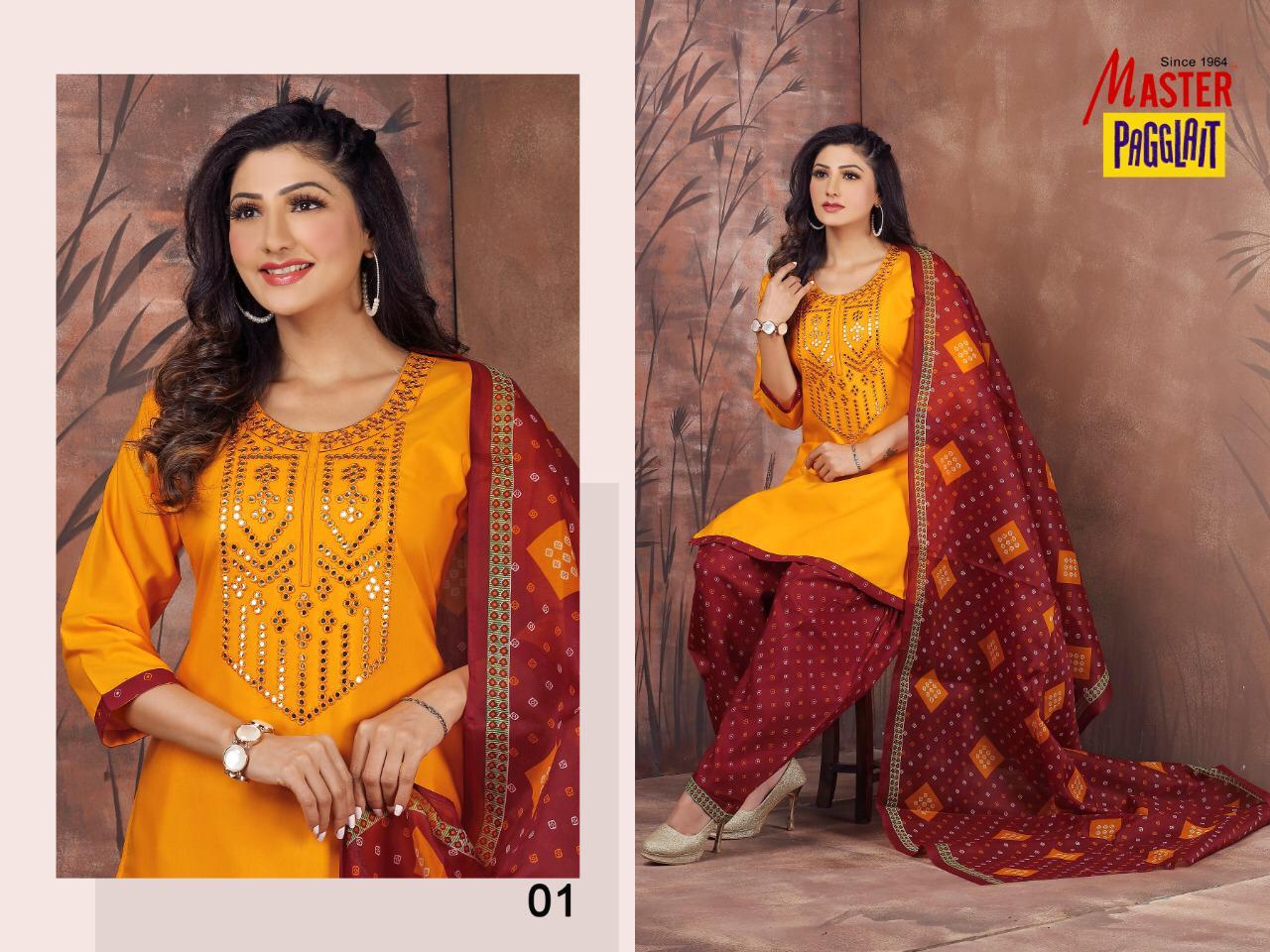 Master Pagglait Latest Fancy Casual Regular Wear Readymade Cotton Printed salwar Suit Collection
