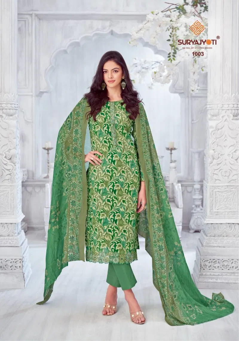 Kiran Vol 1 By Suryajyoti Lawn Foil Printed Dress Material Wholesale Online