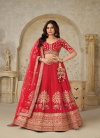 Red colour Silk With Zari Work Lahenga With Blouse And Dupatta Wholesale Suppliers In Mumbai KF 2102