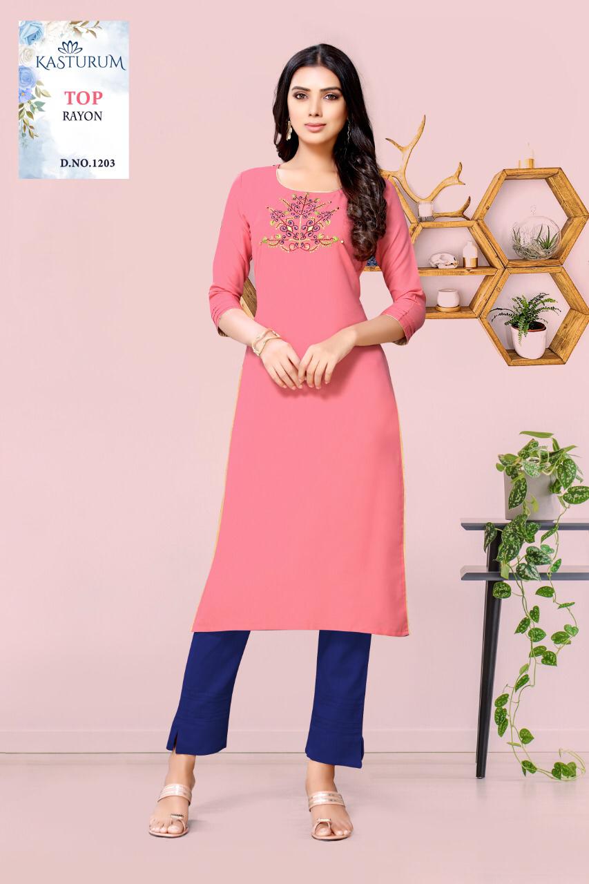 Sakhi 2 Rayon Latest Fancy Ethnic Wear Rayon Work Designer Kurtis Collection