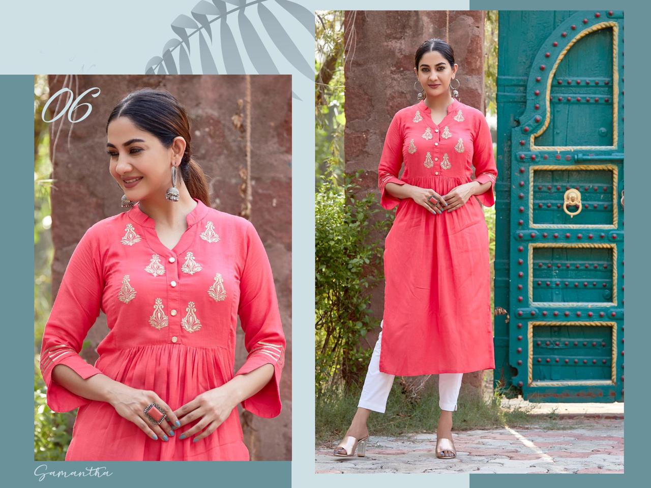 Samantha 01 New Designer Ethnic Wear Cotton Latest Kurti Collection