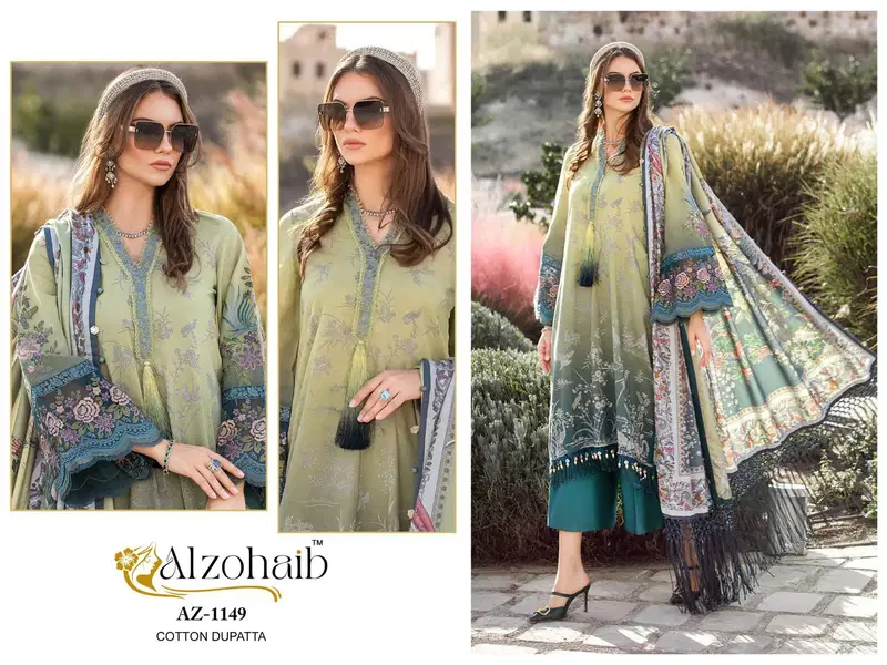 Alzohaib Az 1147 To 1185 Cotton Printed Pakistani Suits Suppliers In India
