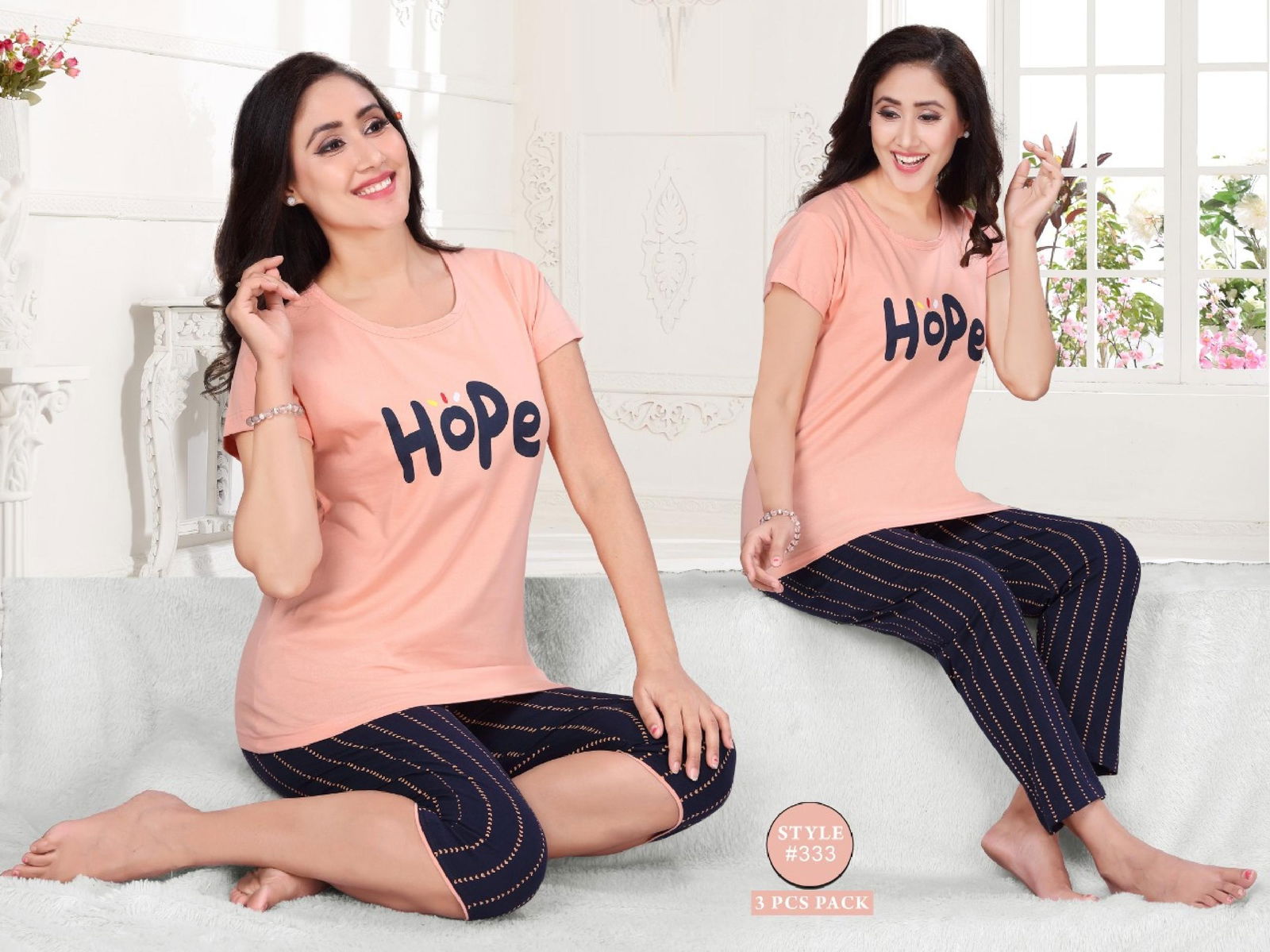 Orange 333 Hosiery Cotton Latest Exclusive Comfortable Hosiery With Super Fine Stitching Night Suits Collection
