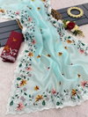 Dhruvi Super Hit Treding Organiza Silk Embroidery Sarees Wholesale Market In Surat With Price