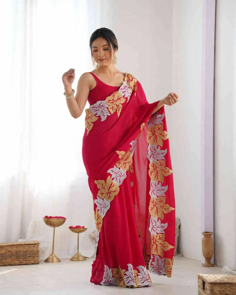Ds 710 Vichitra Silk Embroidered Party Wear Saree Best Wholesale Shop In Surat