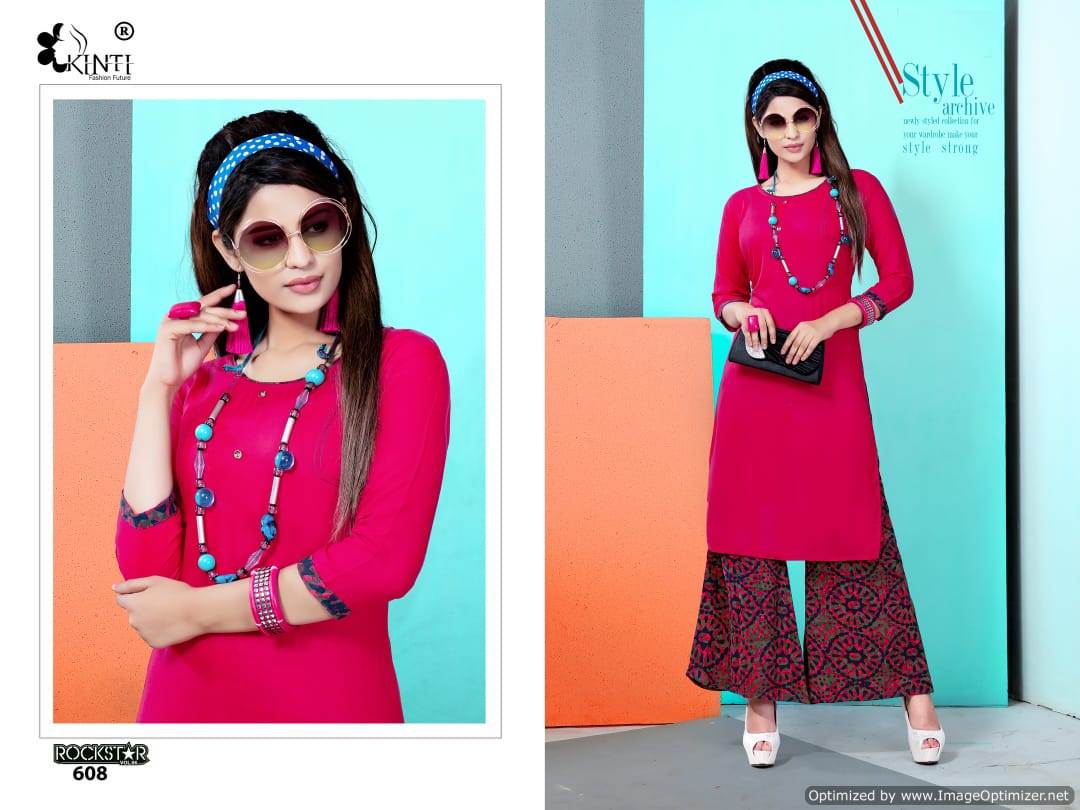 Kinti Rock Star 6 Premium Rayon Latesy Fancy Regular Wear Kurtis Collection