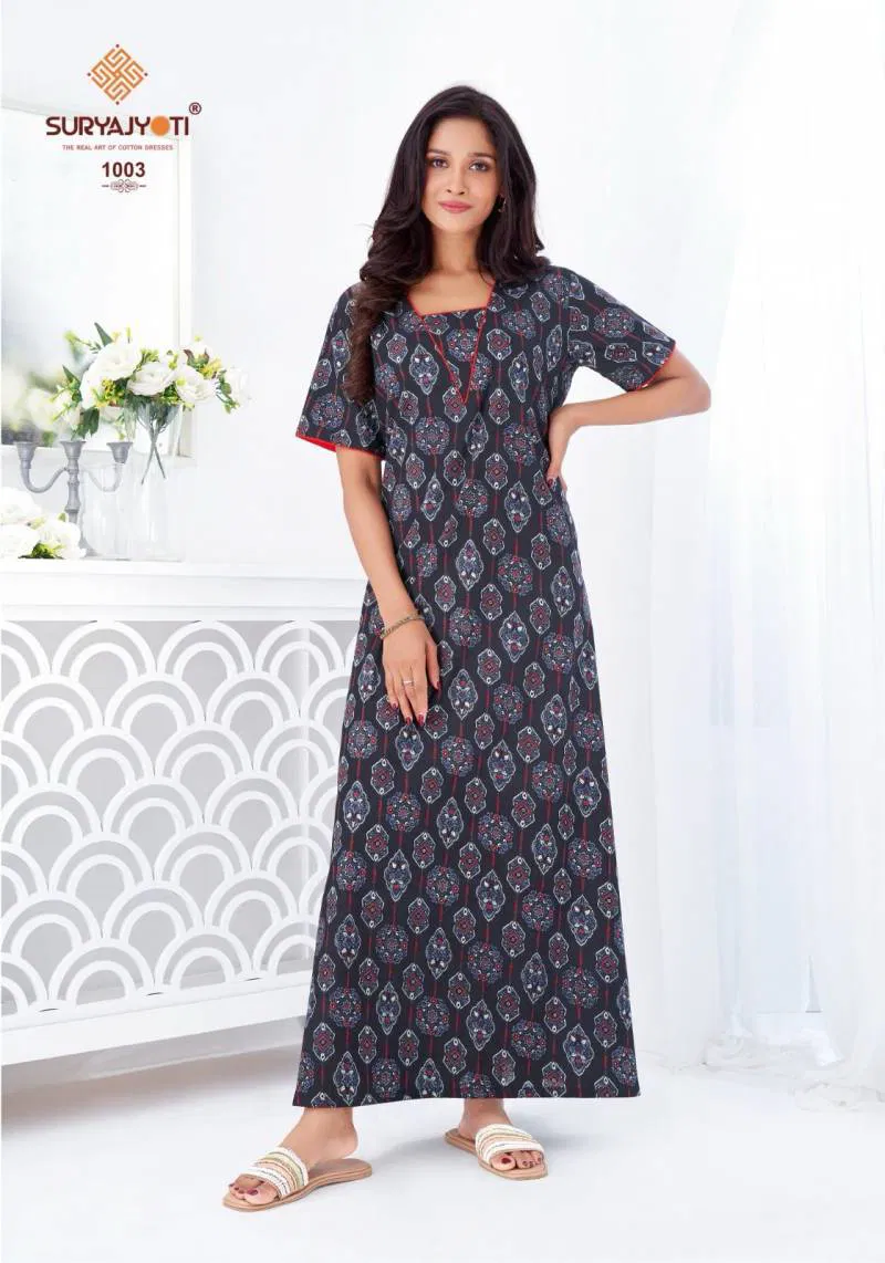 Pearl Vol 1 By Suryajyoti Cotton Printed Nighty Gown Wholesale Market In Surat