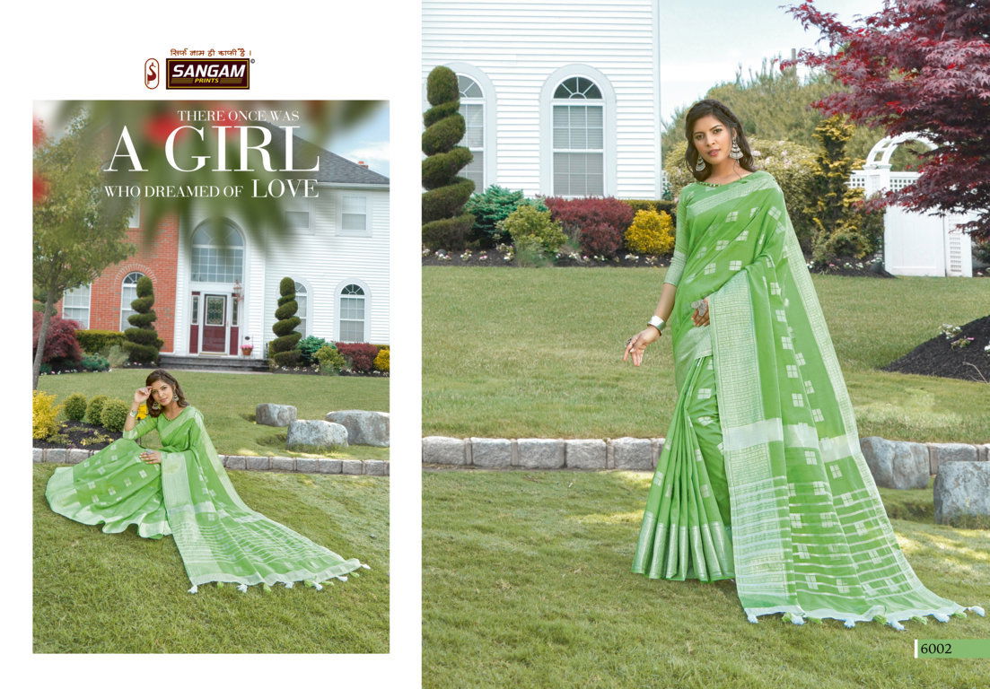 Sangam Blueberry 2 Linen latest fancy Designer casual Wear Cotton Printed Sarees Collection
