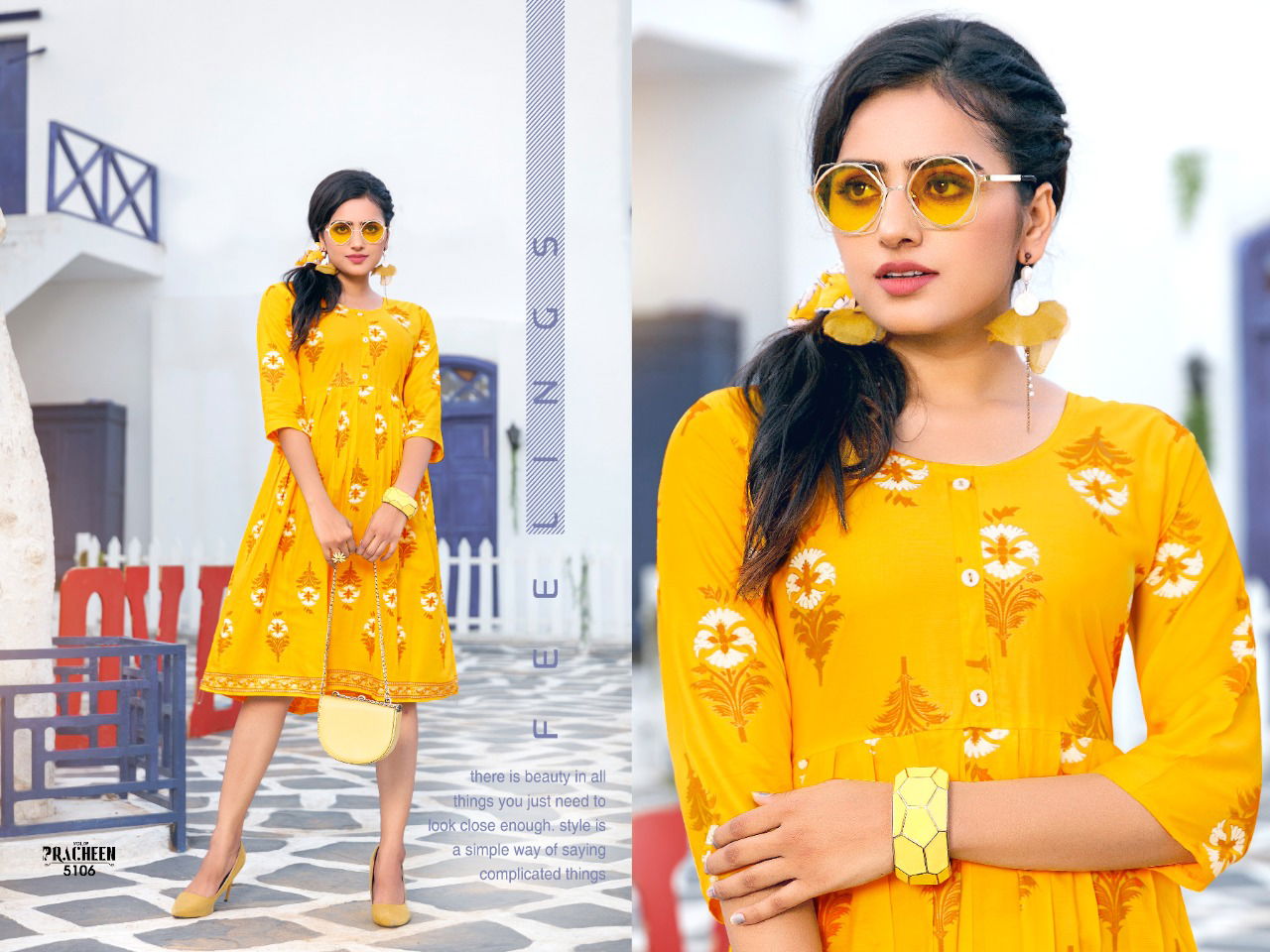 PRACHEEN VOL 9 Rayon Prints flair Designer Casual Daily Wear Kurtis Collection 