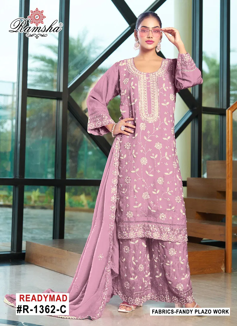 R 1362 Nx By Ramsha Fandy Pakistani Readymade Suits Wholesale Price In Surat