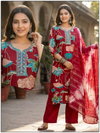 Naisha K 724 Vertican Discharge Print Kurti With Bottom Dupatta Wholesale Online